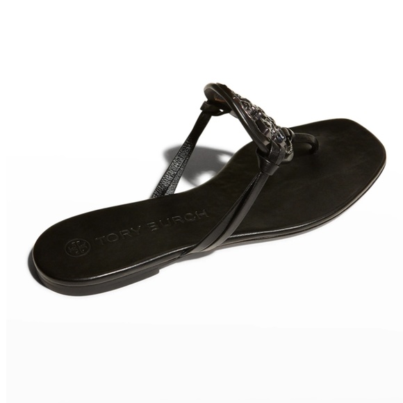 NIB $298 TORY BURCH Miller Jeweled Medallion Thong Sandals in size 6.5! - Picture 3 of 13